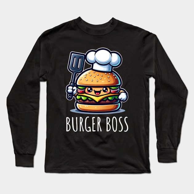 Burger Boss Chef Foodie Burger Lover Long Sleeve T-Shirt by Odetee